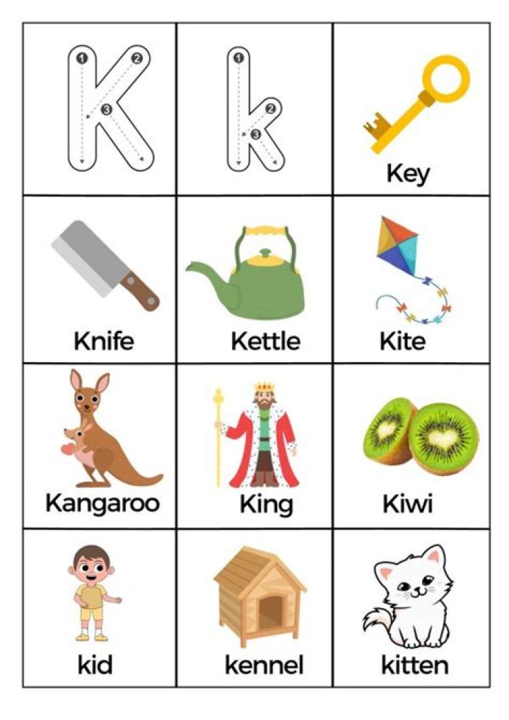 Are there any words that start with the letter K?