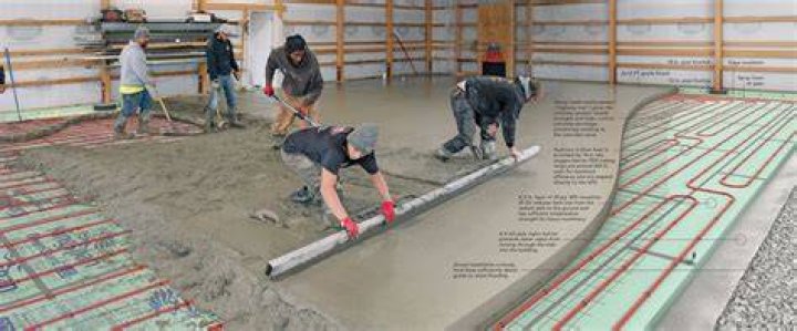 Can you pour concrete over underfloor heating?