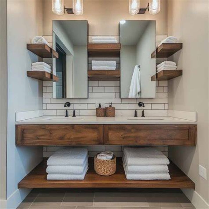 How big is an open shelf bathroom vanity?