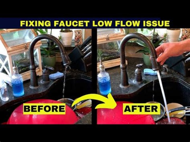 How can I fix low water pressure in my kitchen faucet?
