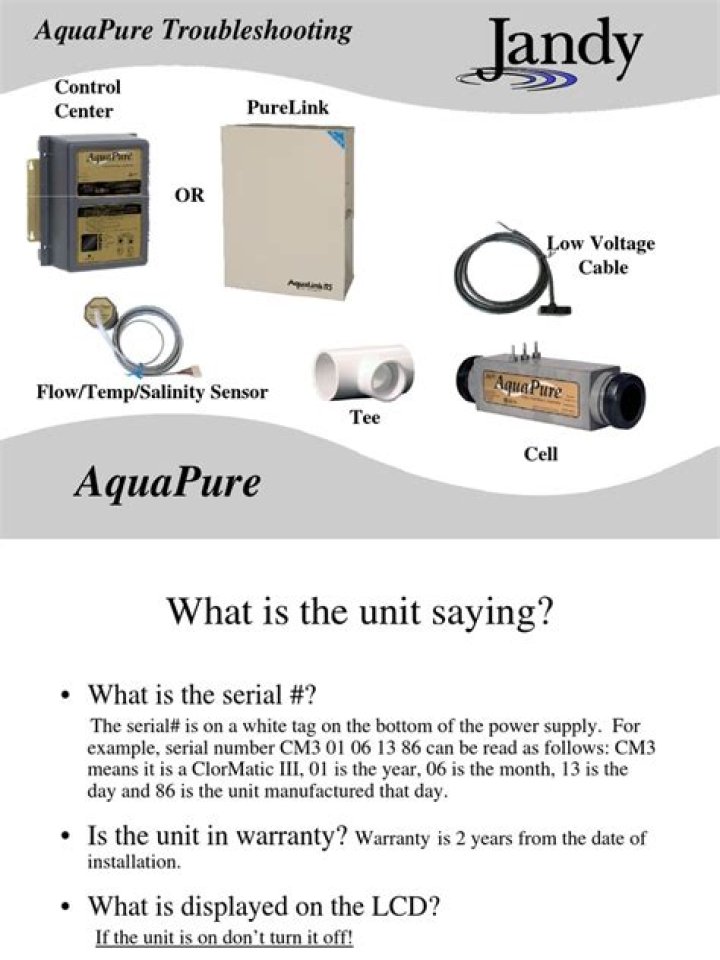 How do I reset my Jandy AquaPure?