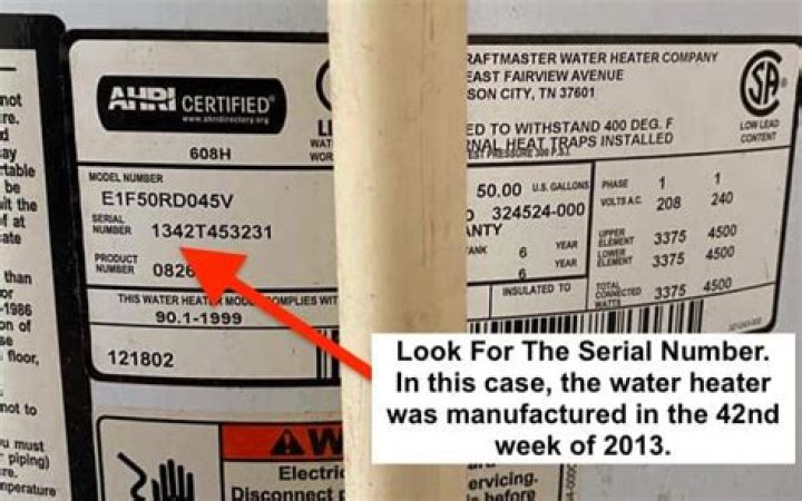 How do I tell what year my Whirlpool water heater is?