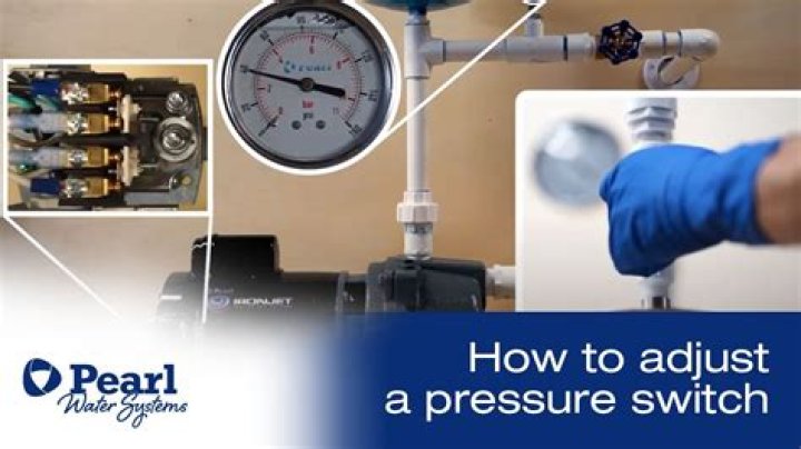 How do you adjust the pressure on a pressure switch?