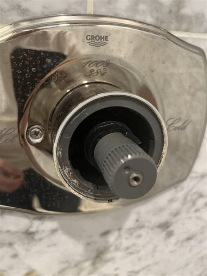 How do you adjust the temperature on a Grohe?