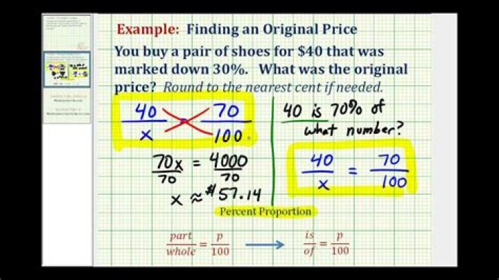 How do you find the original price before selling something?