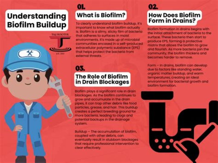 How do you get biofilm out of a drain?