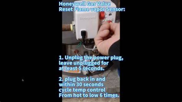 How do you reset a vape sensor on a Rheem water heater?