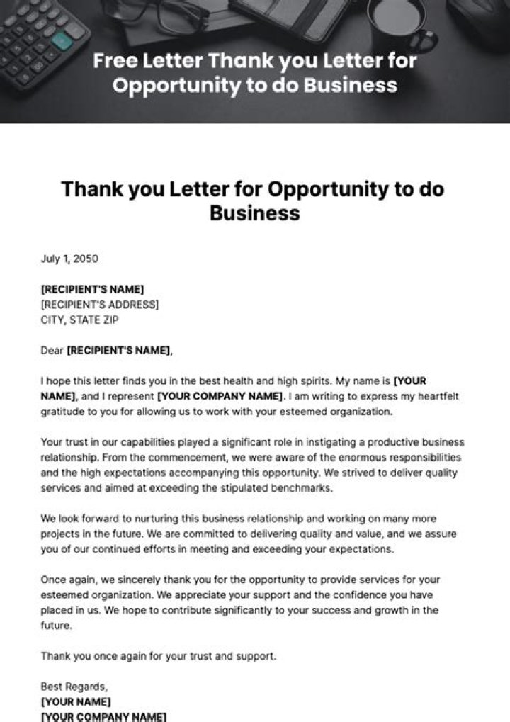 How do you say thank you for the professional opportunity?