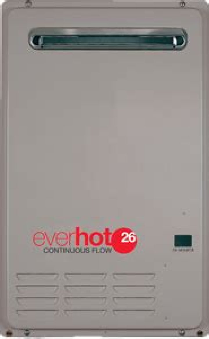 How does the EverHot 26 gas hot water heater work?