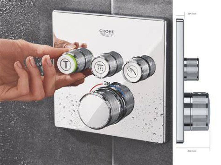 How does the Grohe shower control system work?