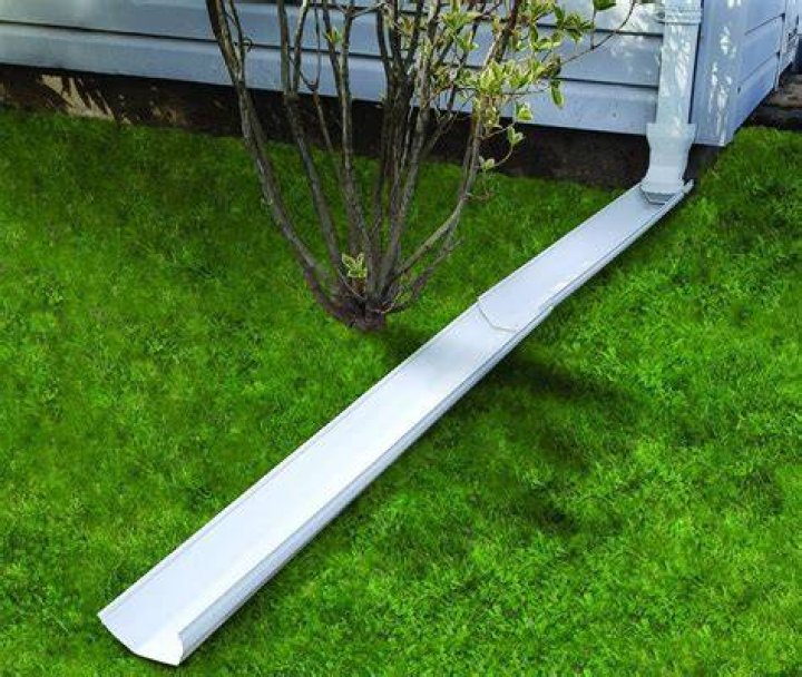 How far away from house should gutters drain?