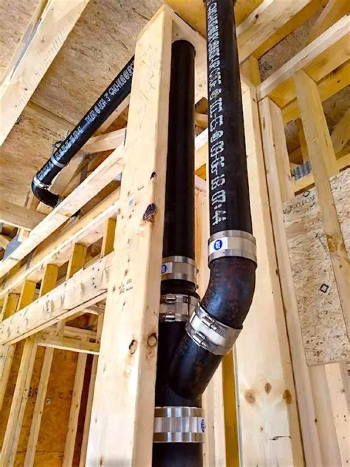 How is cast iron stack supported?