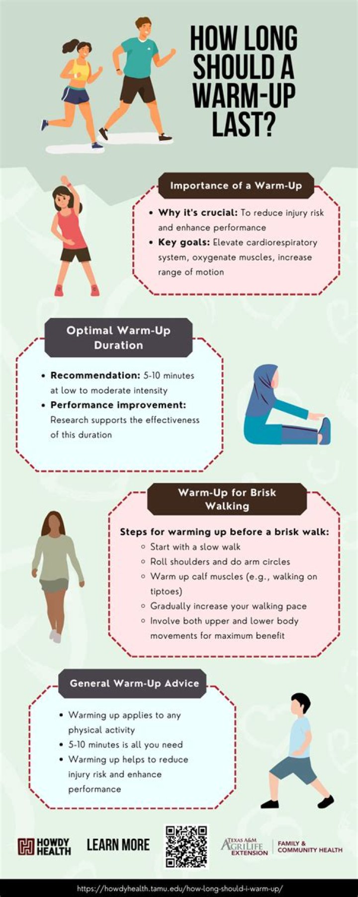How long should a typical warm-up last minutes?