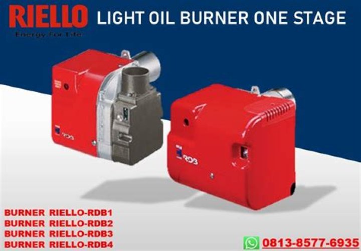How many kW does a Riello one stage oil burner produce?