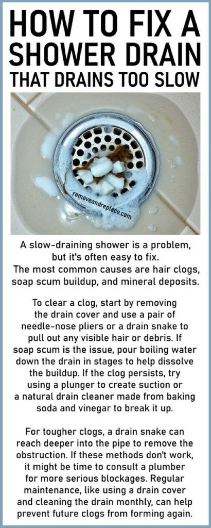 How to fix a slow drain shower?