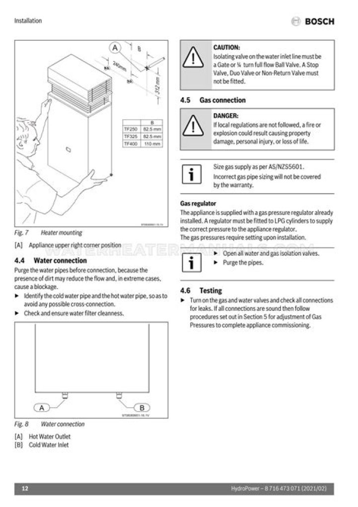 How to install a Bosch hydro power 10h?