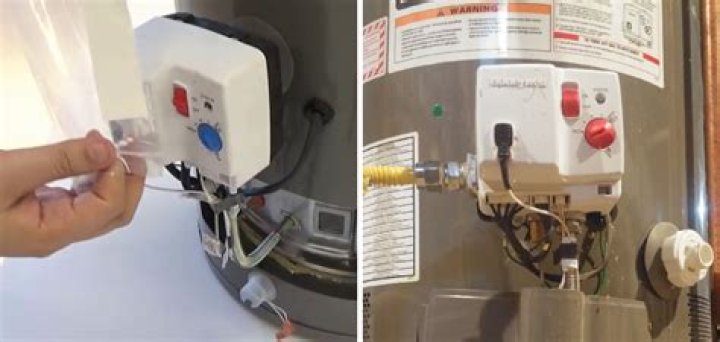 How to reset a vapor switch on a Rheem water heater?