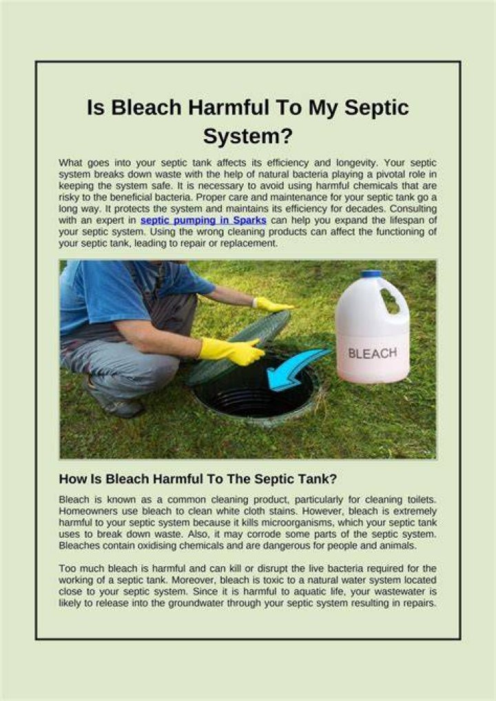 Is bleach bad for a septic system?