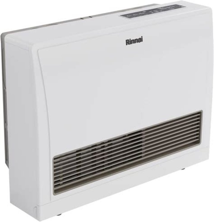 Is the Rinnai 556f space heater on or off?