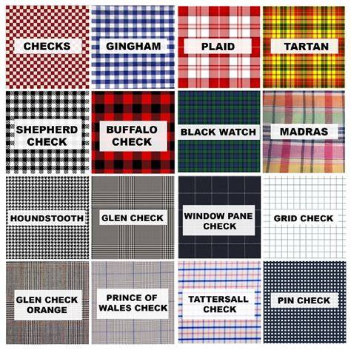 What are different types of plaid called?