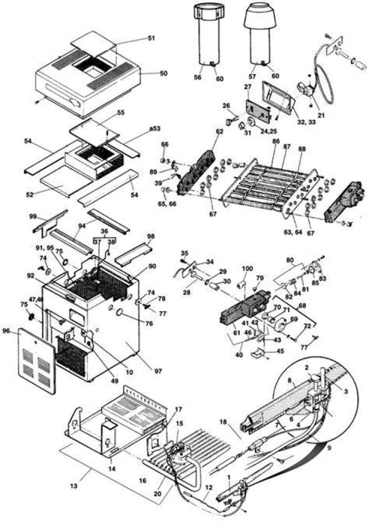 What are the parts of a Teledyne pool heater?