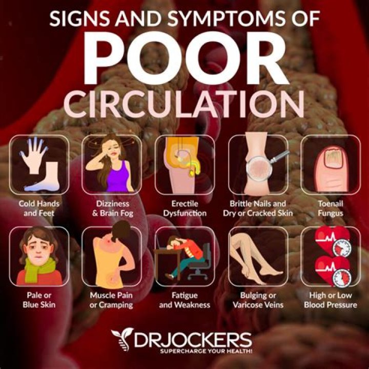 What are the symptoms of poor blood circulation?