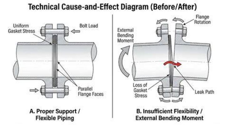 What causes flange leak?