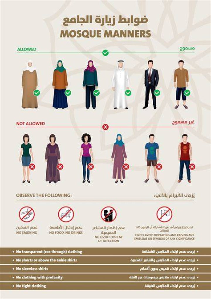 What clothing should be worn in the mosque and why?