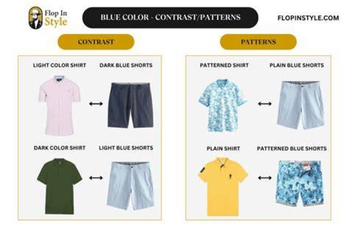 What color shirt goes good with light blue shorts?