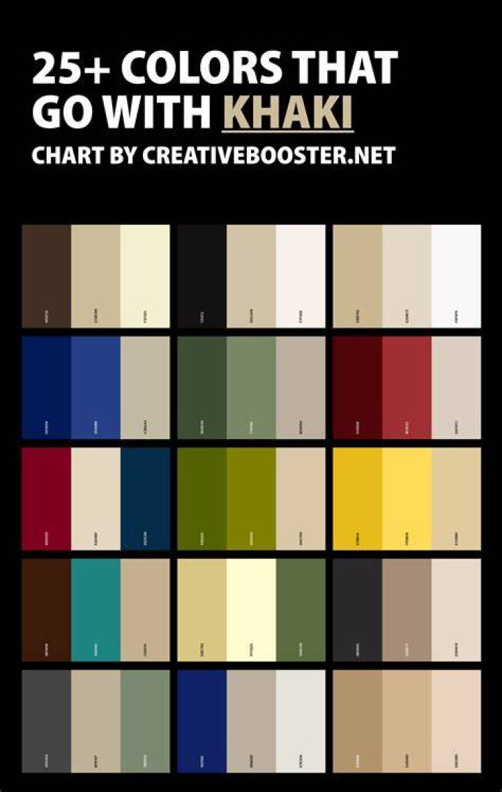 What Colour matches with khaki?