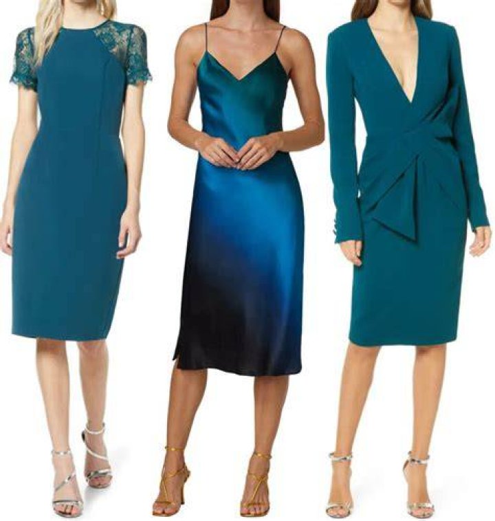 What Colour nails go with a teal dress?