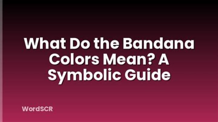 What do bandana colors mean?