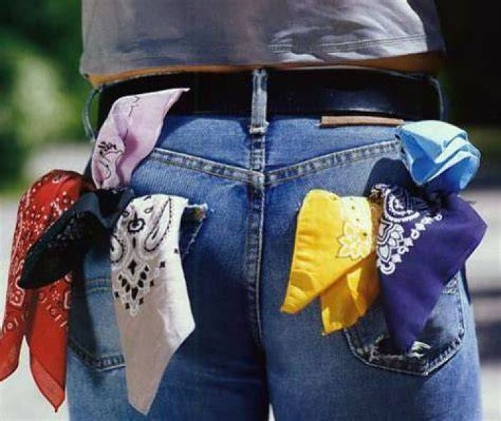 What does a black bandana in the back right pocket mean?