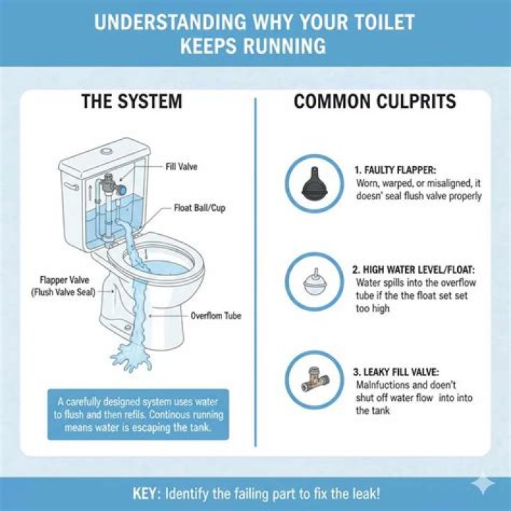 What does it mean when your toilet is running intermittently?