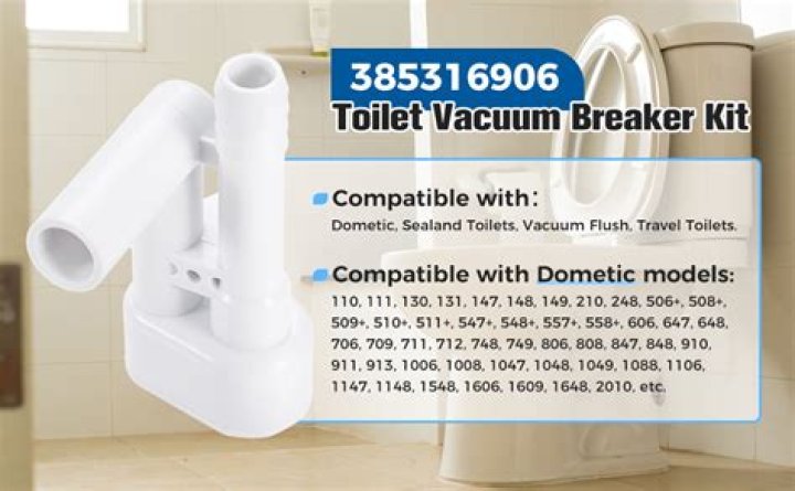 What does vacuum breaker do on RV toilet?