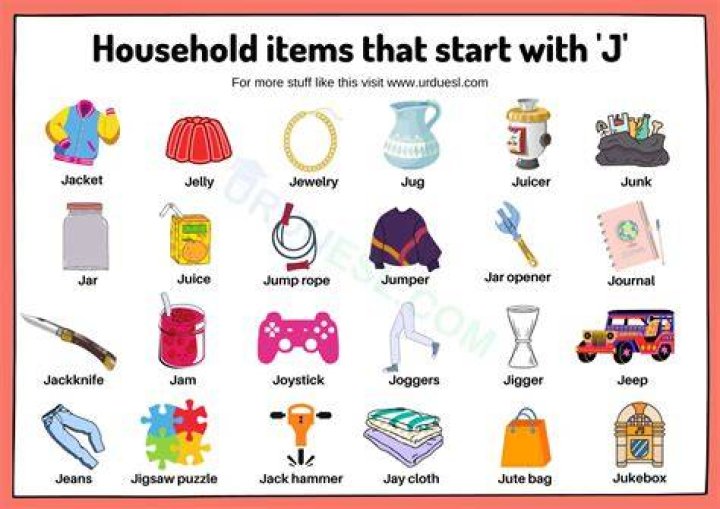 What household items start with the letter J?