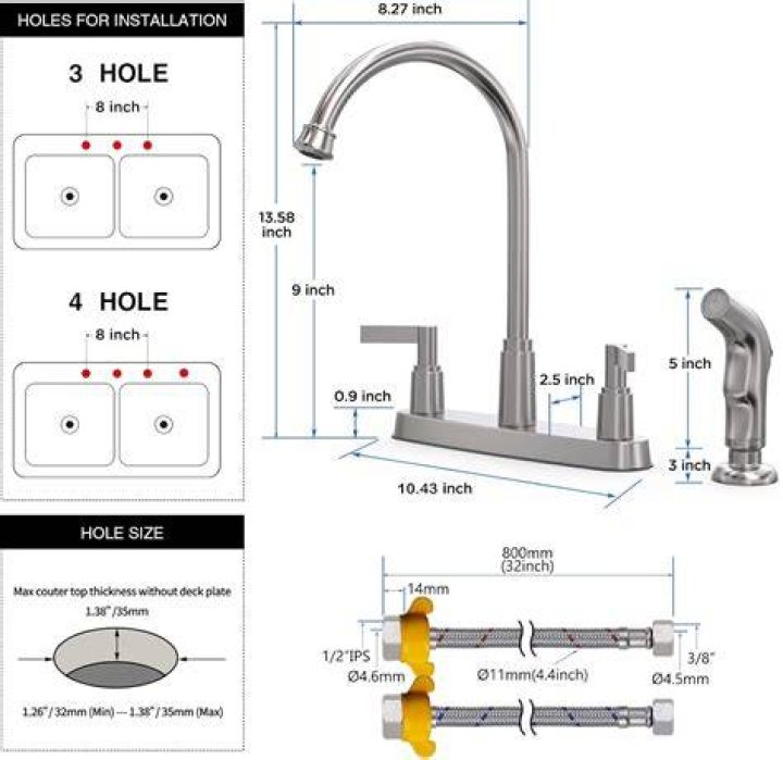 What is 4 hole installation faucet?