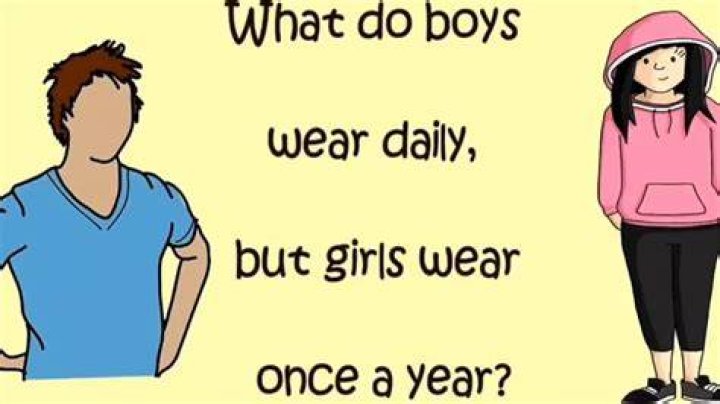 What is a thing that boys wear daily but girls wear once in a year?
