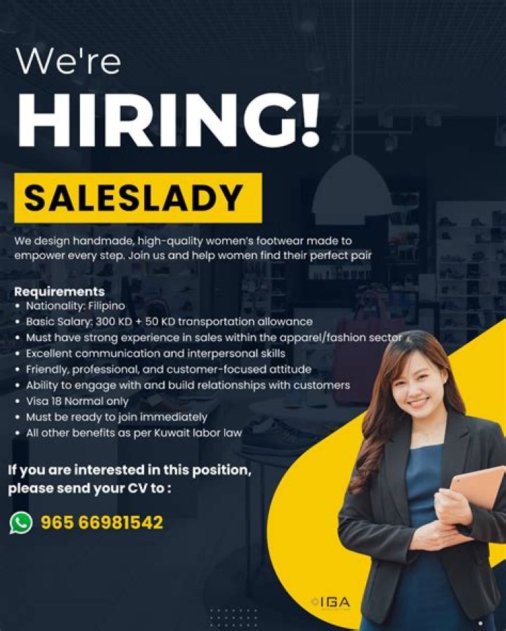 What is the job of saleslady?