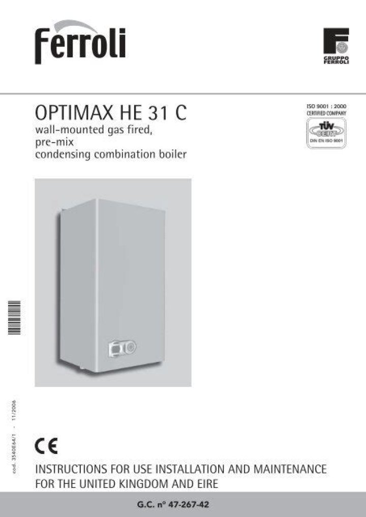 What kind of boiler does Optimax he plus 31 C use?