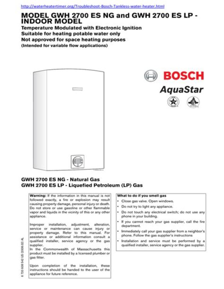 What kind of gas does a Bosch GWh 2700 use?
