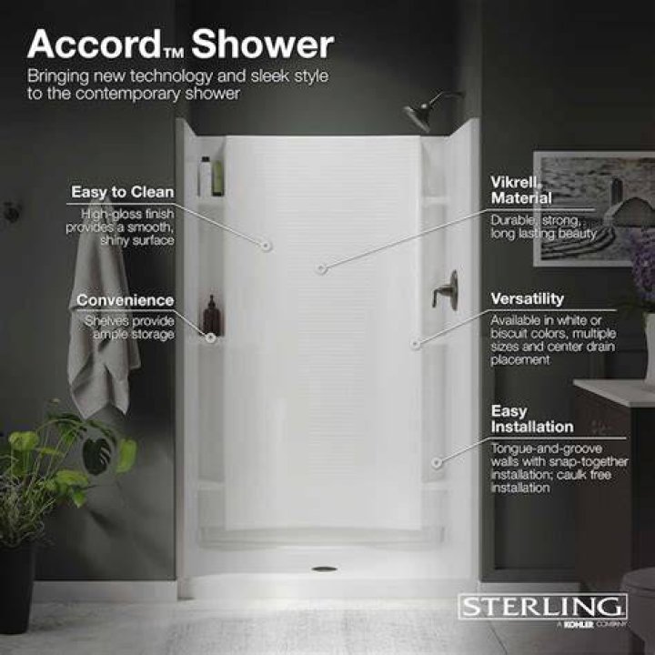 What kind of material is Sterling accord shower?