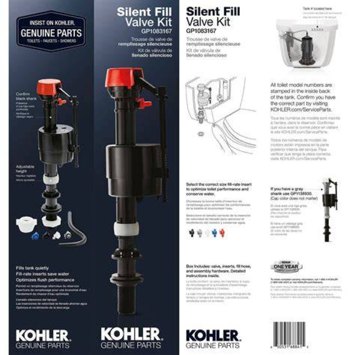 What kind of valve does a Kohler toilet have?