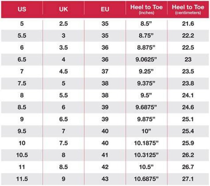 What size is 38 in US?