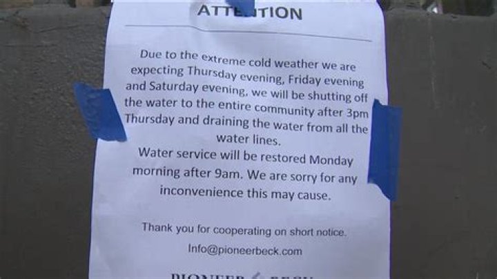 What to do if you have no water due to cold weather?
