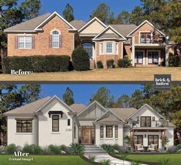 What was the before and after of a brick house?