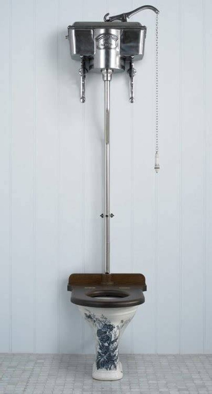 When was the first high tank toilet made?