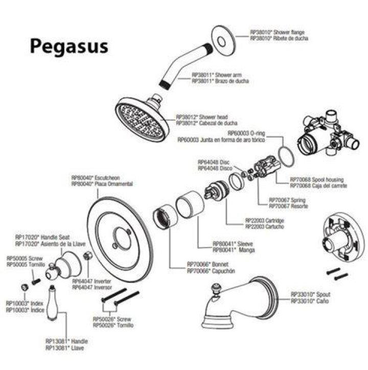 Where can I find parts for a Pegasus shower faucet?