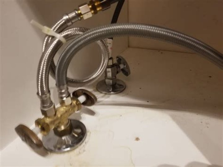 Which line is hot and cold under sink?