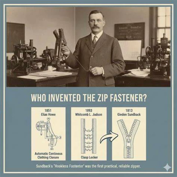 Who invented the zip fastener?